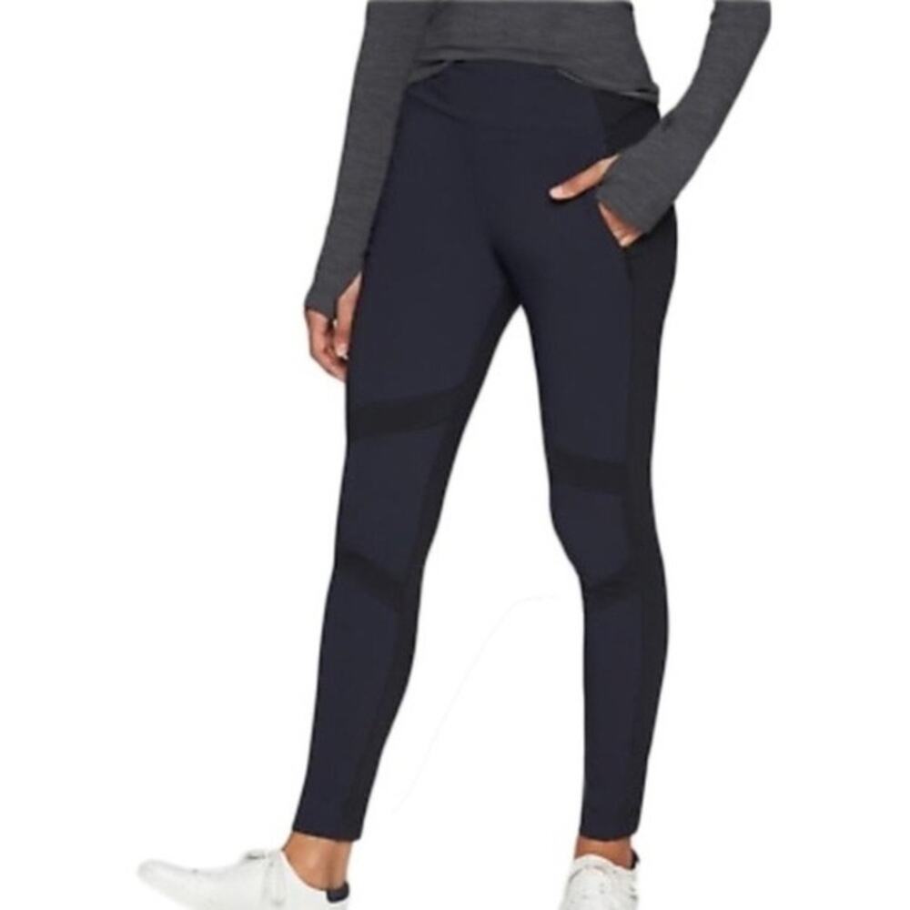 Athleta Navy & Black Highline Hybrid Lightweight Skinny Pant Size 2